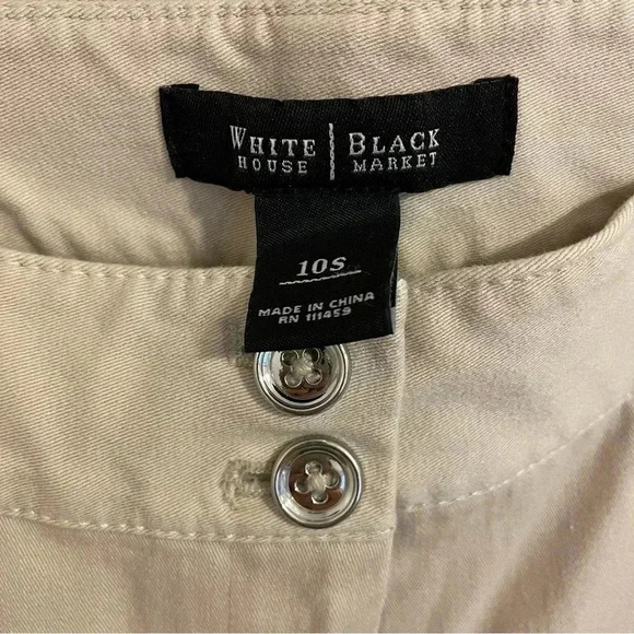 White House Black Market Beige Boot‎ Leg Pants Women Size 10S - Picture 6 of 6
